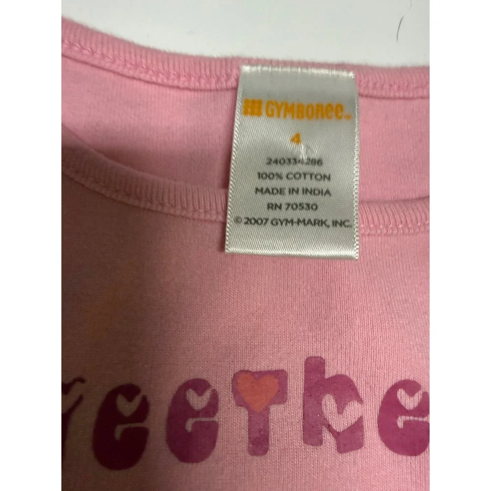 Gymboree Outlet Sweetheart Pink Heart Valentine Graphic Tee Girls Size 4